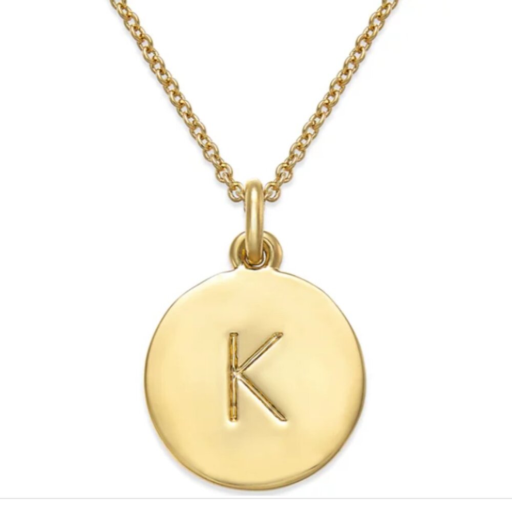 Kate Spade 12K Gold-Plated Initial "K" Pendant Necklace 20"